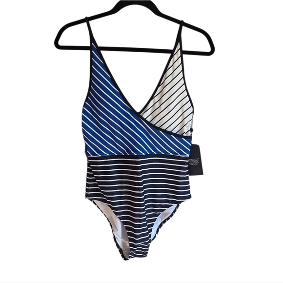 Tommy Hilfiger Navy and White Striped One Piece Swimsuit Sz 6 NEW - Picture 2 of 13